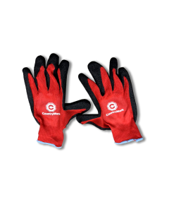 Red and Black Palm Dipped Gloves