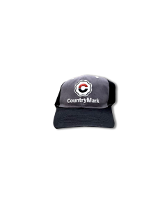 Black/Grey CountryMark Hat with 3-D Embroidery Hat Front