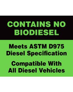 No Biodiesel Decal